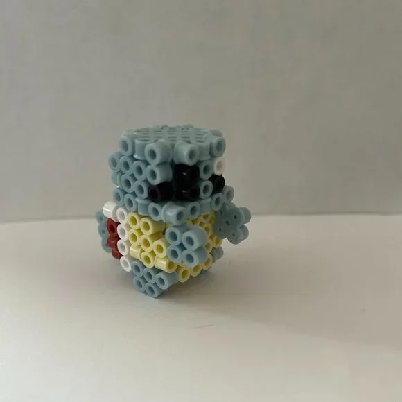 Hand Crafted Other 3d Perler Bead Mini Figurine Of Squirtle